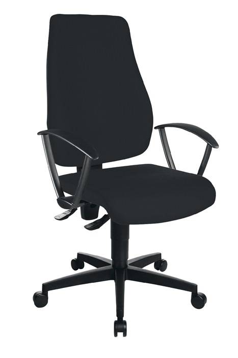 Bürodrehstuhl m.Permanentkontakt schwarz 420 - 550mm o.Lehnen Trgf.110kg TOPSTAR-0