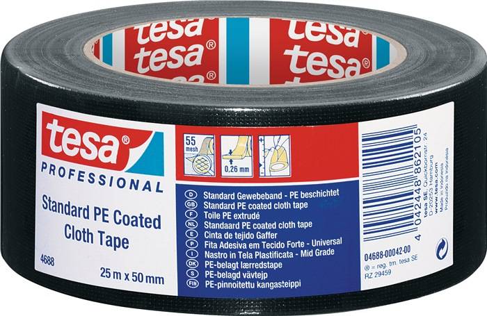 Gewebeband tesaband® Stand.4688 schwarz L.25m B.50mm Rl.TESA-0