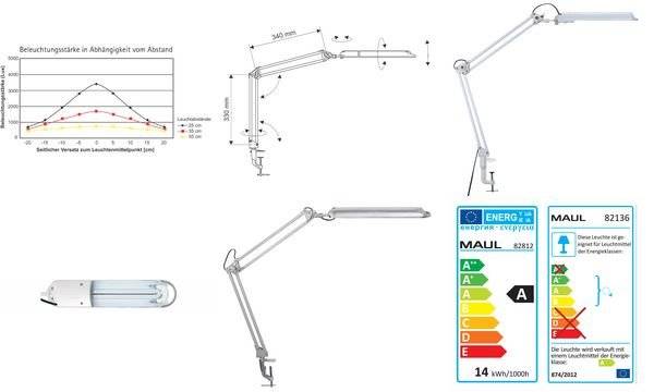 Maul Atlantic 8213502 Klemmleuchte Energiesparlampe G23 G (A - G) 11 W Weiß-1