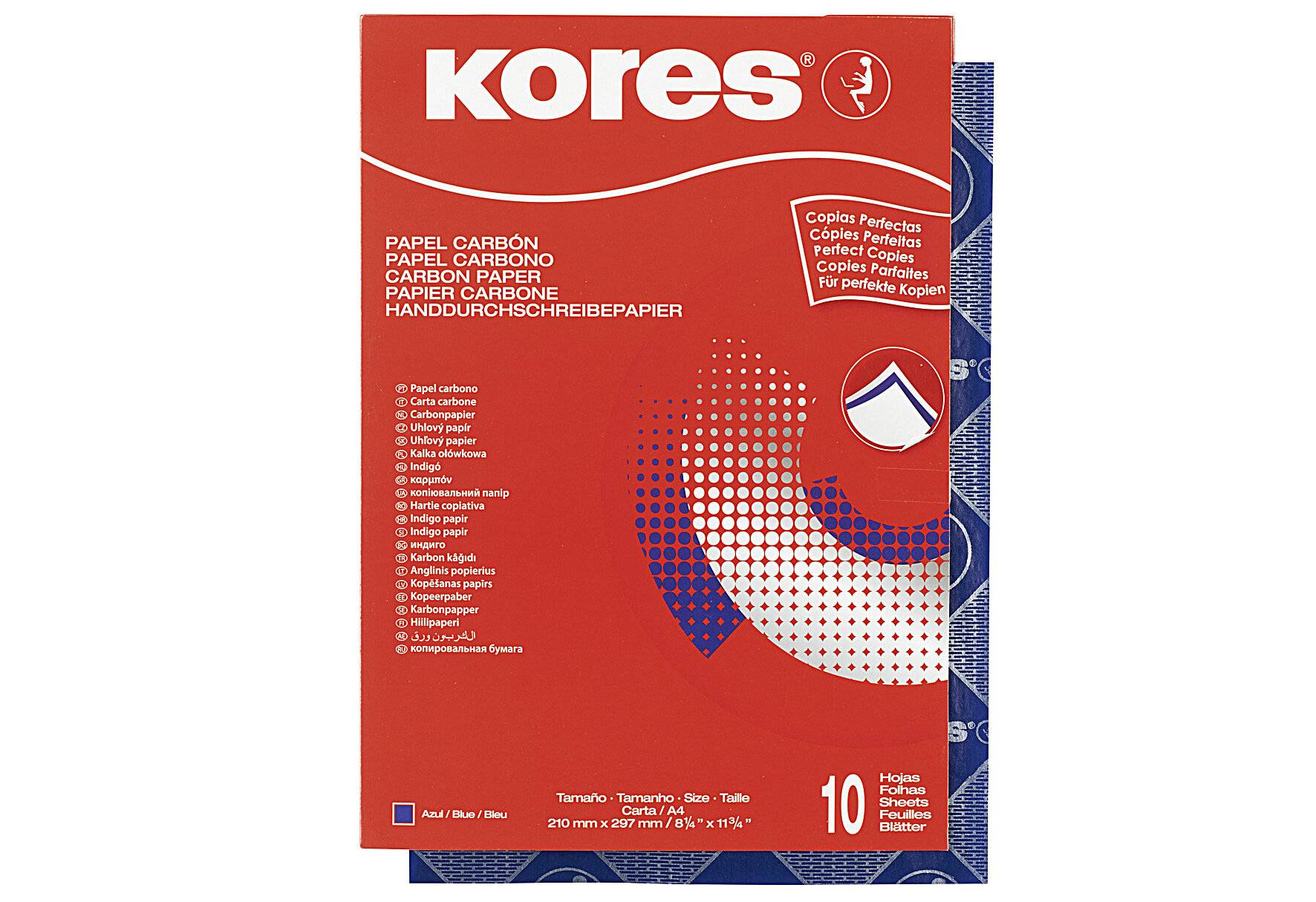Kores Durchschreibepapier, DIN A4, blau, 10 Blatt-1