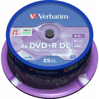 Verbatim DVD+R DL 8.5GB/240Min/8x VERBATIM 43757(VE25)