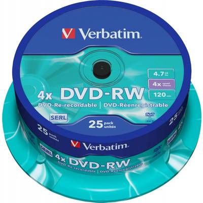 Verbatim DVD-RW 4.7GB/120Min/4x VERBATIM 43639(VE25)