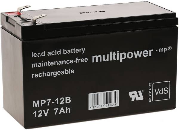 Ersatzakku (multipower) für USV APC Back-UPS BK350EI 12V 7Ah (ersetzt 7,2Ah), 12V, Lead-Acid
