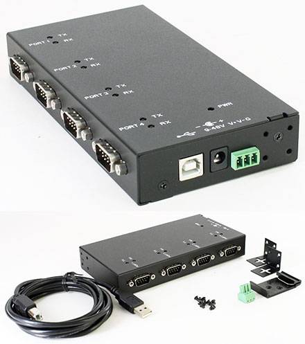 CTF4XRS232USB (Automotive/Industrie 4-port RS232 USB Adapter, FT4232HL, 9-48VDC)-0