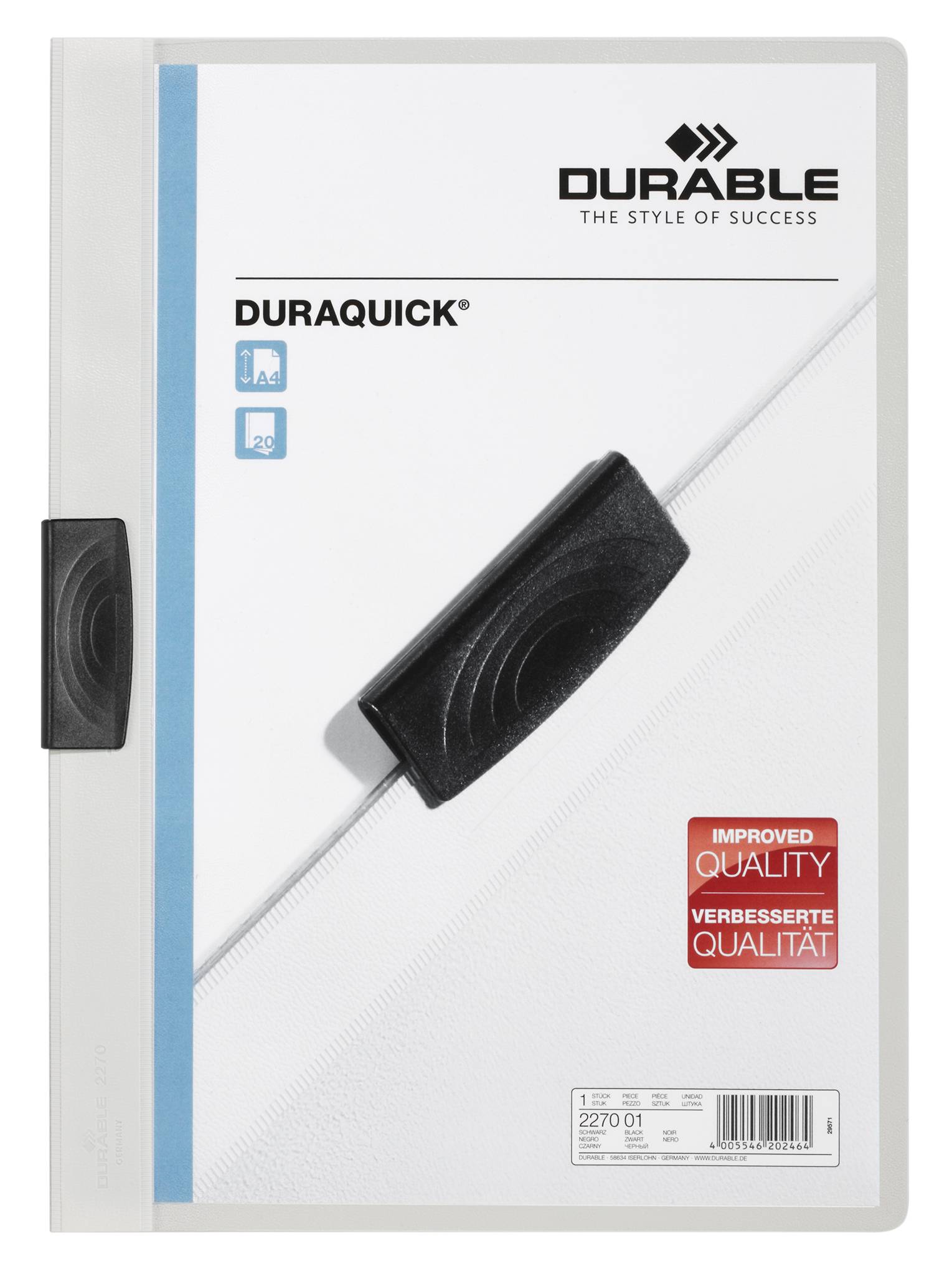 DURABLE DURAQUICK - Klemmhefter - für A4 - Kapazität: 20 Blätter-3