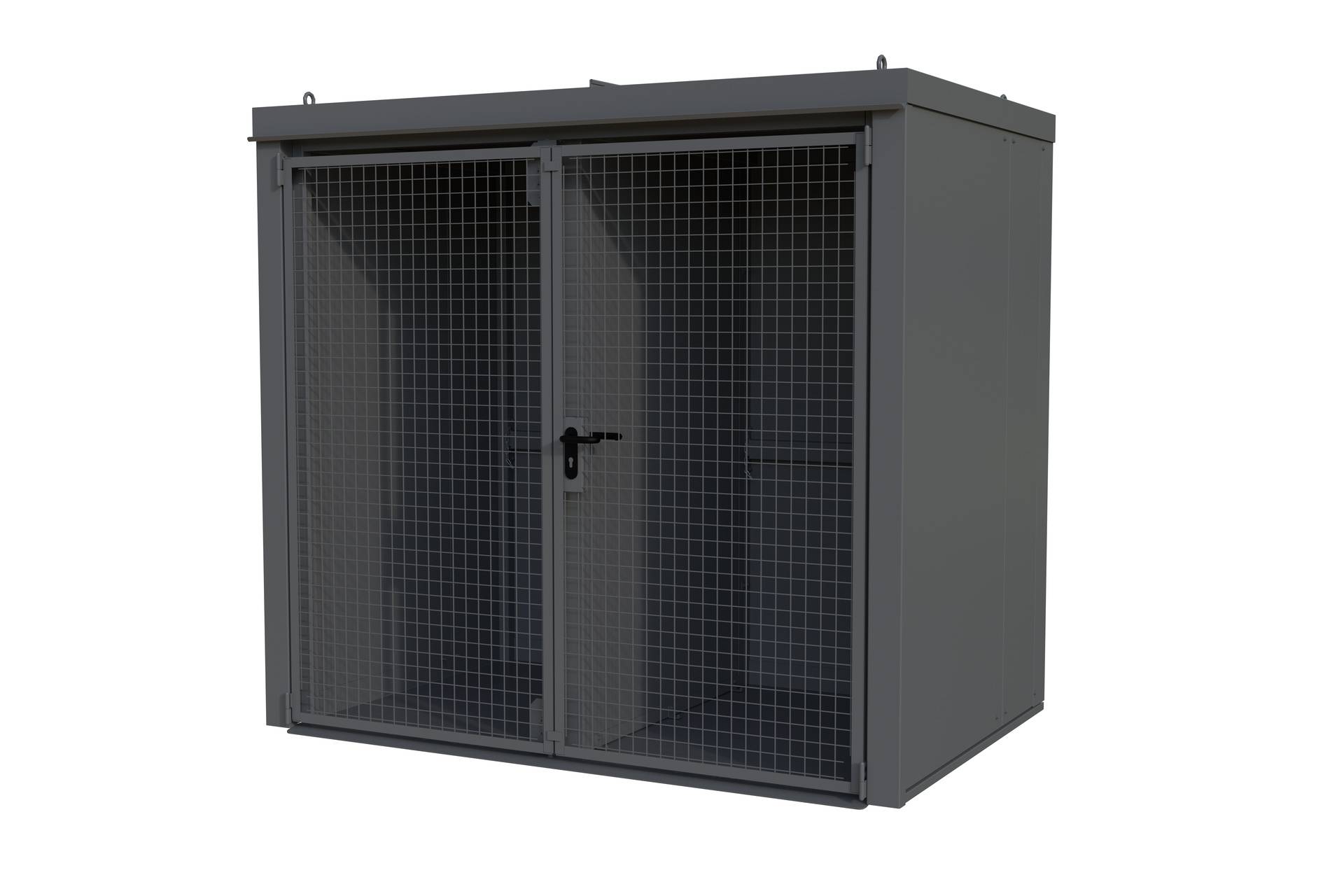 Gasflaschen-Container GFC-B/W M3, lackiert, Mausgrau-1
