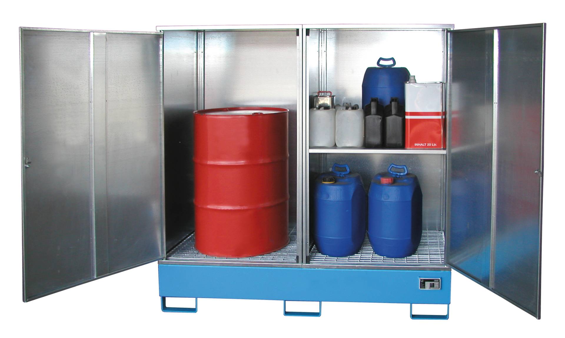 Gefahrstoff-Schrank GS-2, lackiert, Lichtblau-2