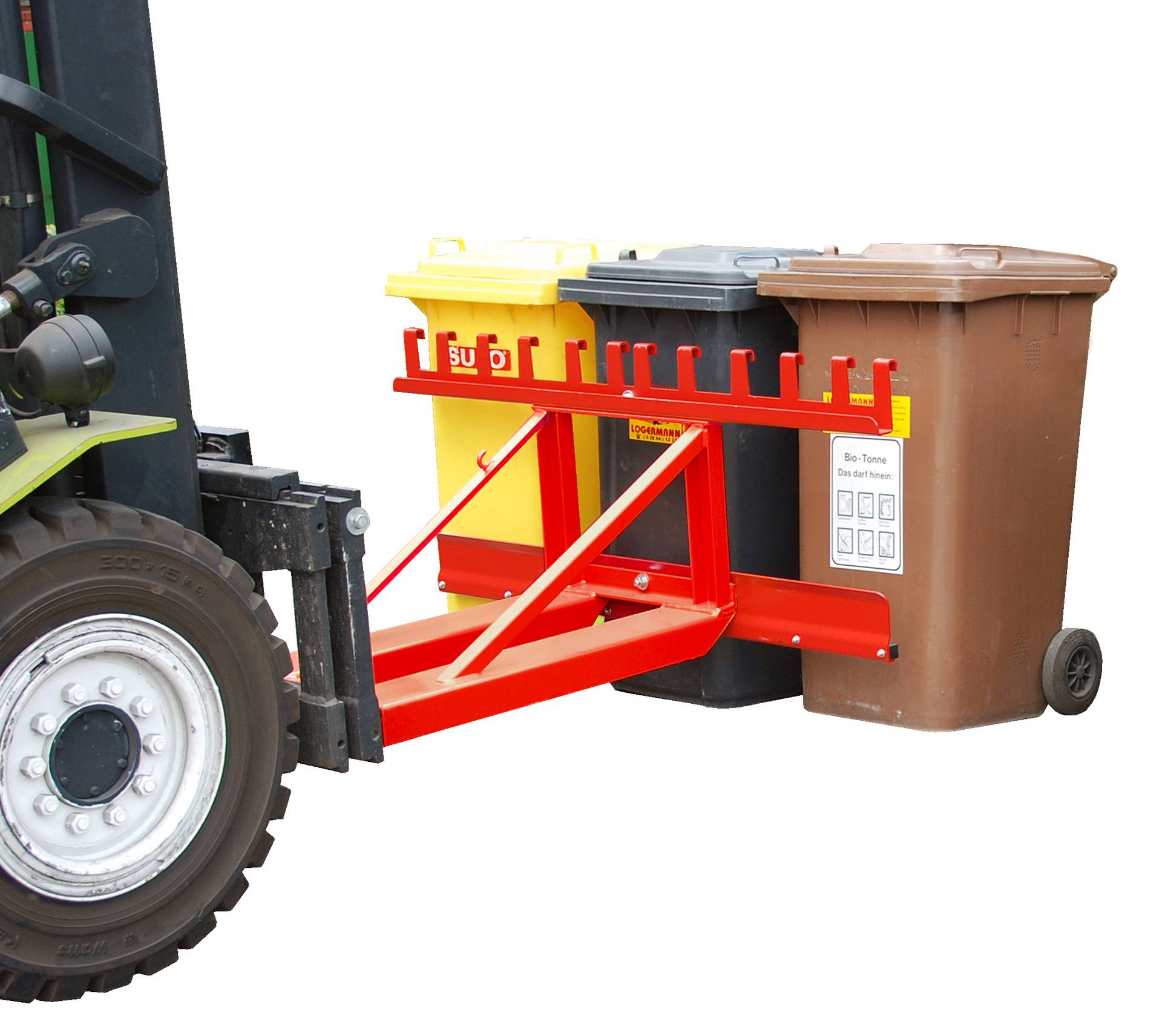 Mülltonnen-Heber MH-III, lackiert, Feuerrot-2