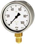 Kapselfedermanometer, G 1/2 radial unten, 0 - 25 mbar, Ø 100-1