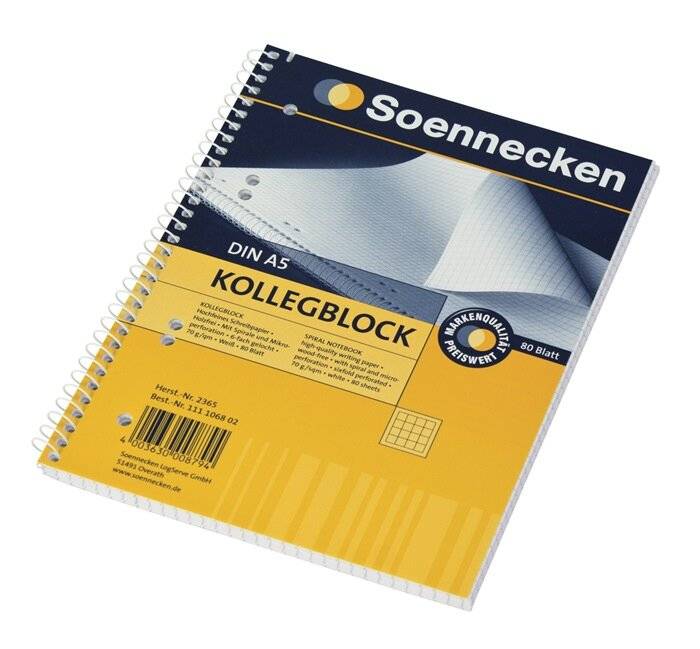 Collegeblock DIN A5 gelocht kariert 80Blatt-5