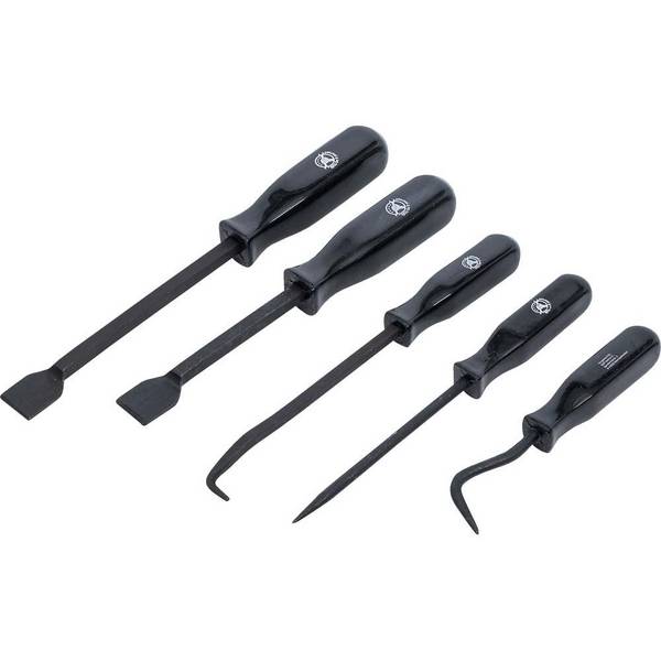 Schaber- und Hakensatz "BGS" - 5-tlg. - im Farbkarton - schwarz oxidiert und geh