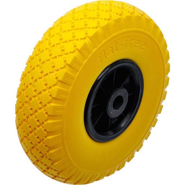 Rad für Sackkarren/Bollerwagen PU, gelb/schwarz 260 mm