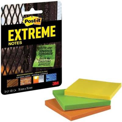 Haftnotizen Extreme Notes 76x76mm grün, gelb, orange VE=3x45 Blatt