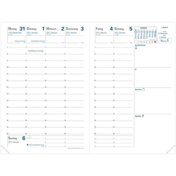 Kalender Geschäftbus 10x15cm Impala schwarz 2027-1