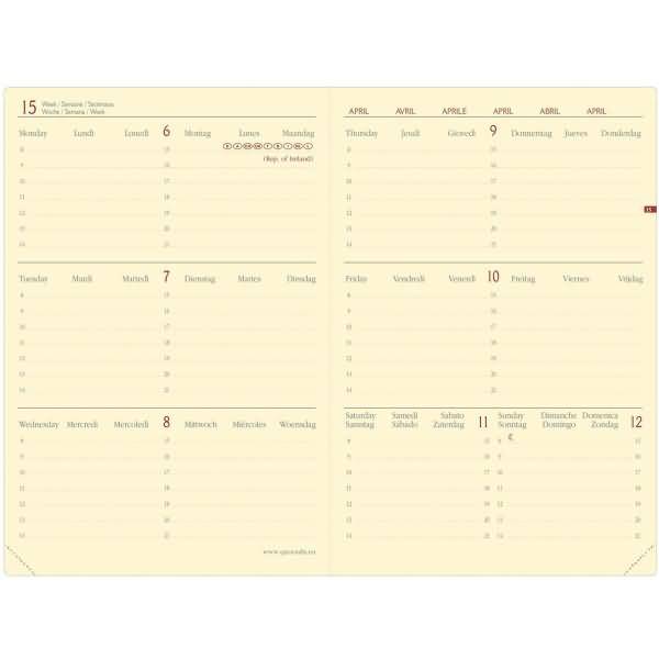Kalender Horizontal 15 10x15cm Horizontal blau 2027-1