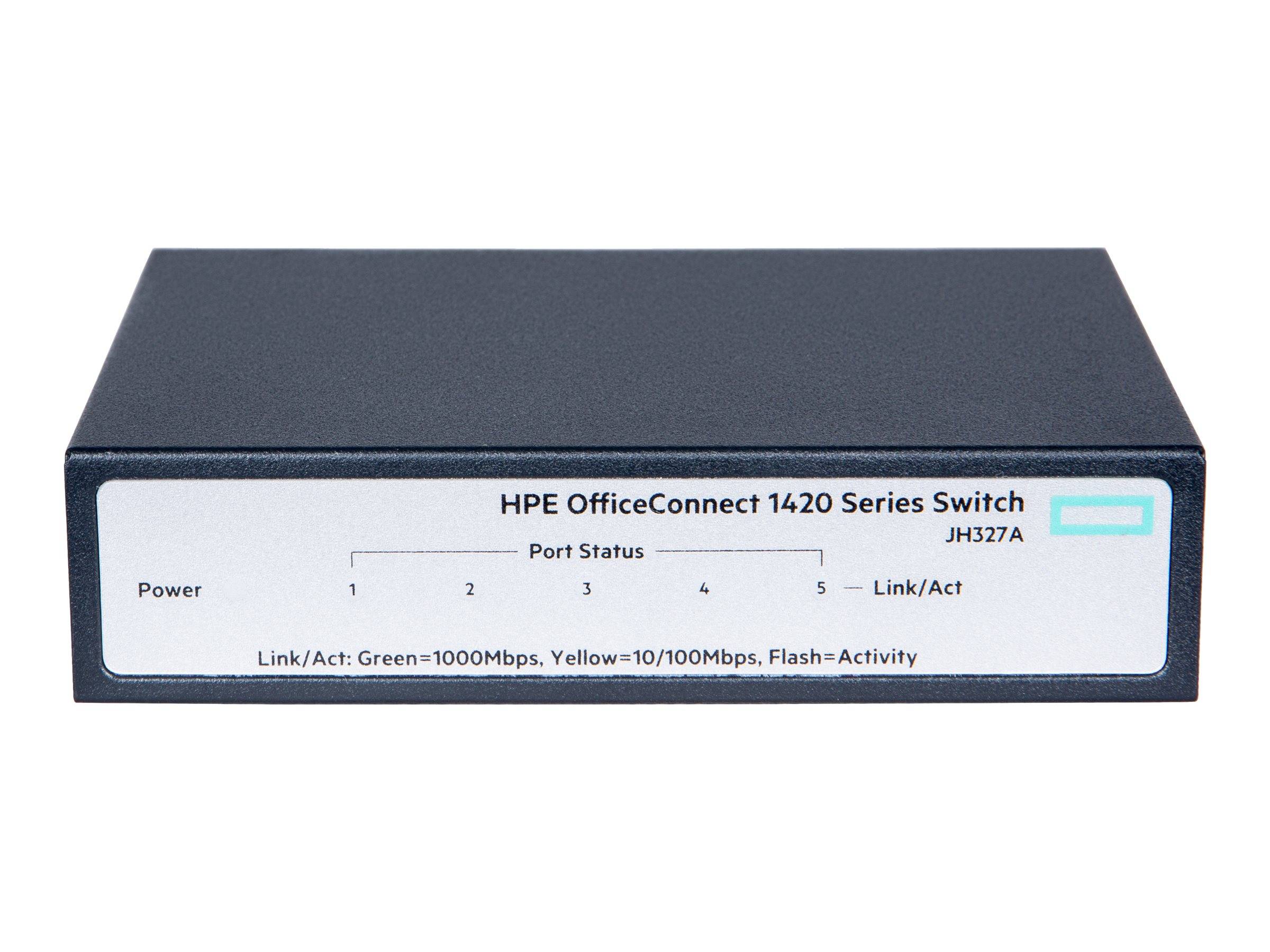 HPE OfficeConnect 1420 5G, Unmanaged, L2, Gigabit Ethernet (10/100/1000), Vollduplex, Rack-Einbau, 1U-0