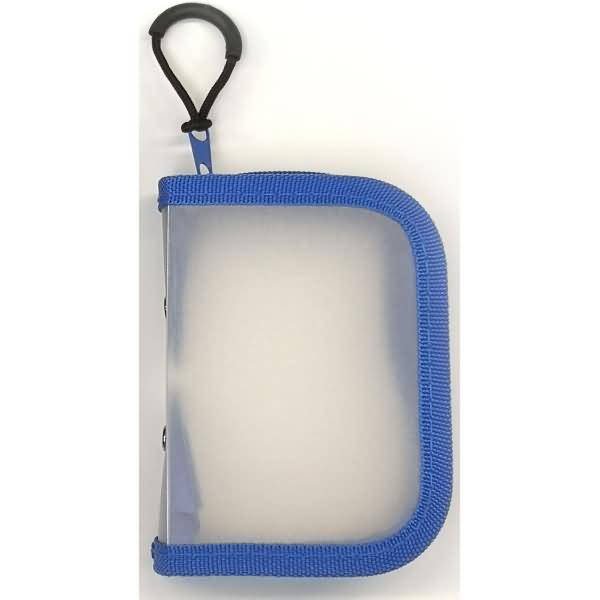 Reißverschlusstasche A7 PP blau/transluzent Zip schwarz