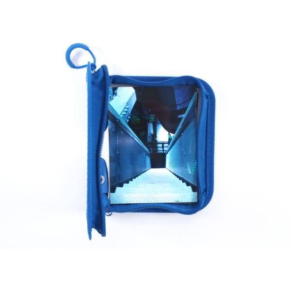 Reißverschlusstasche A7 PP blau/transluzent Zip schwarz-1
