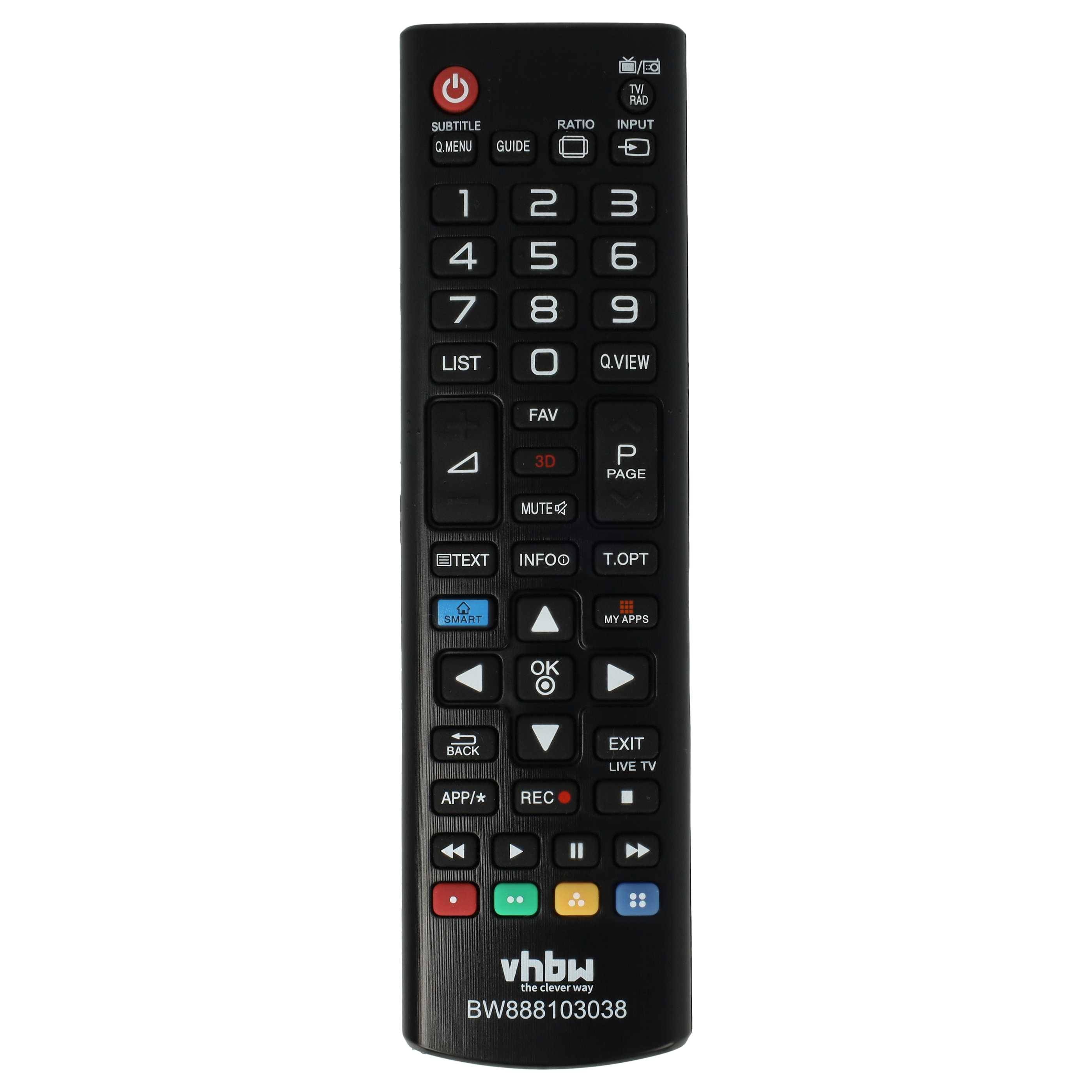 vhbw Fernbedienung kompatibel mit LG 65UH661 Fernseher, TV - Ersatzfernbedienung-2