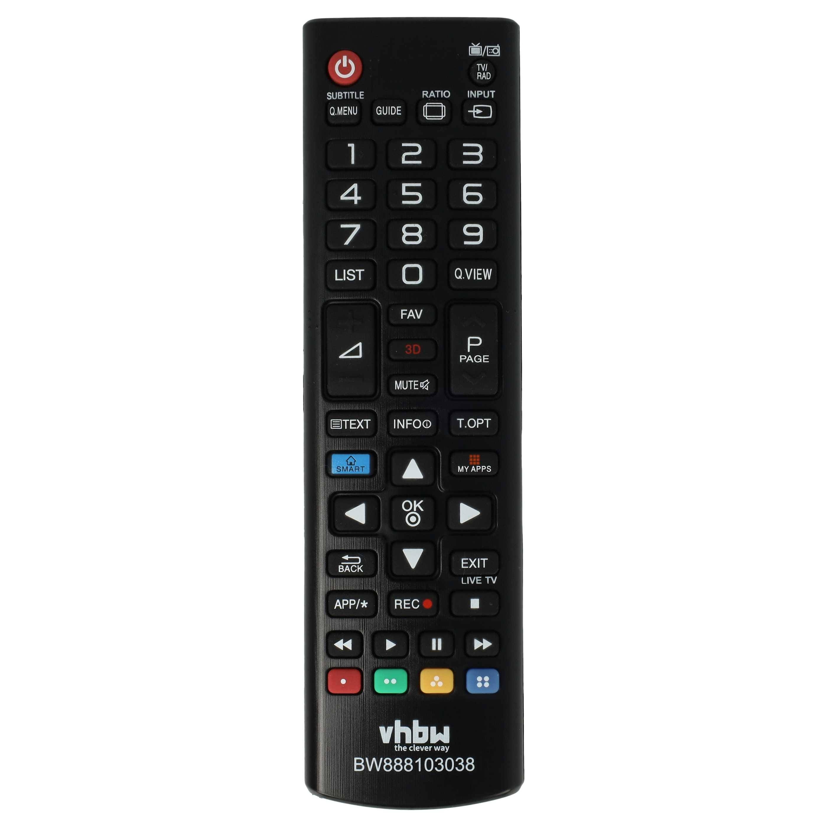vhbw Fernbedienung kompatibel mit LG 39LN5100 | 32LH604V, 32LY560M, 32LH604, 32LH6047, 32LF550B, 32LH590 Fernseher, TV --3