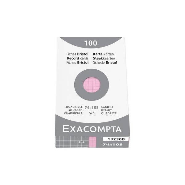 EXACOMPTA Karteikarten, DIN A7, kariert, rosa