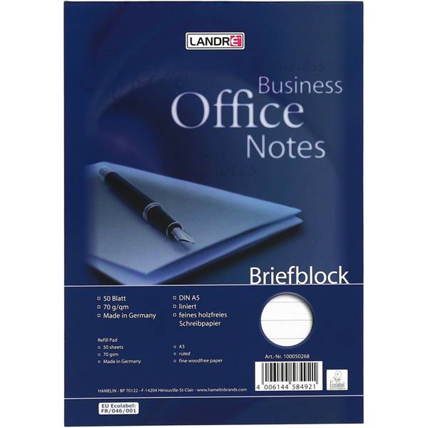herlitz Briefblock "Business Office Notes, DIN A5, liniert