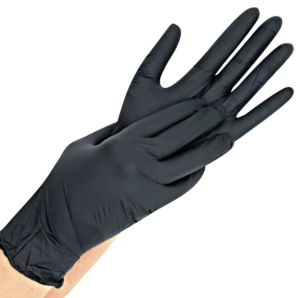 Hygostar Safe Light Nitril-Einweghandschuh puderfrei unsteril (100 Stk.) Farbe: Schwarz, Gr. 9 (L)-1