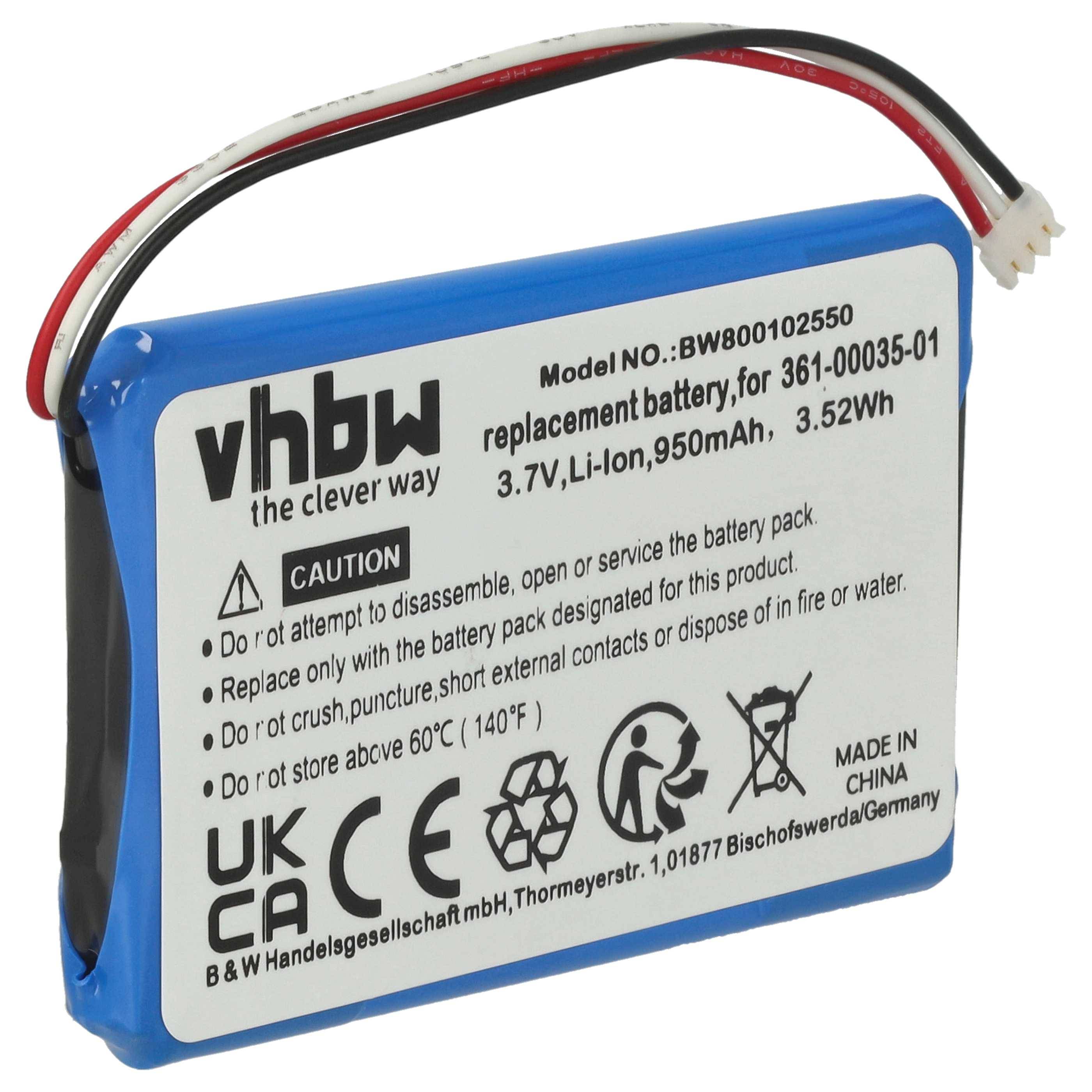 vhbw Akku kompatibel mit Garmin Nüvi 150T | 140T, 2545, 2545LM GPS Navigation Navi (930 mAh, 3,7 V, Li-Ion)-0