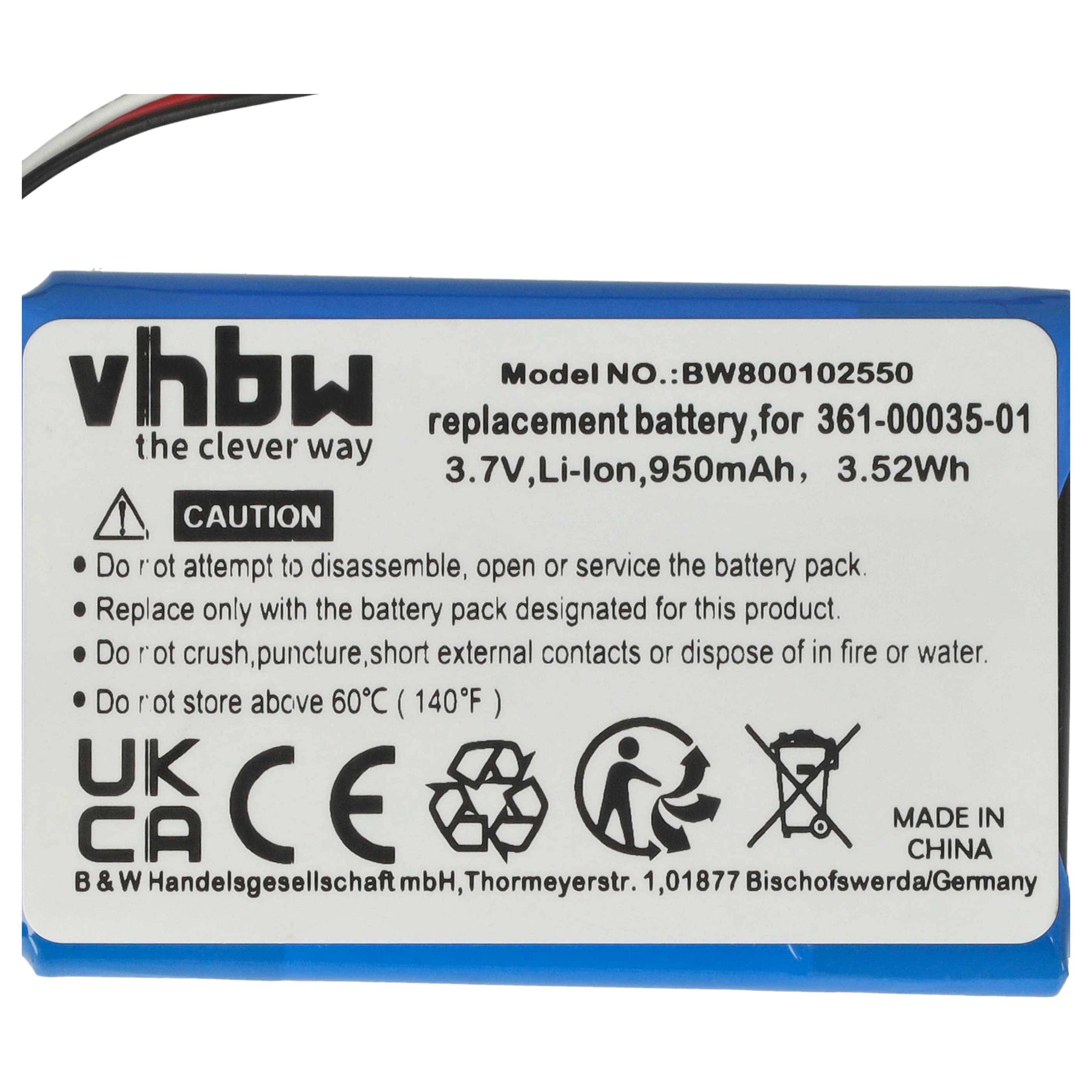vhbw Akku kompatibel mit Garmin Nüvi 150T | 140T, 2545, 2545LM GPS Navigation Navi (930 mAh, 3,7 V, Li-Ion)-3