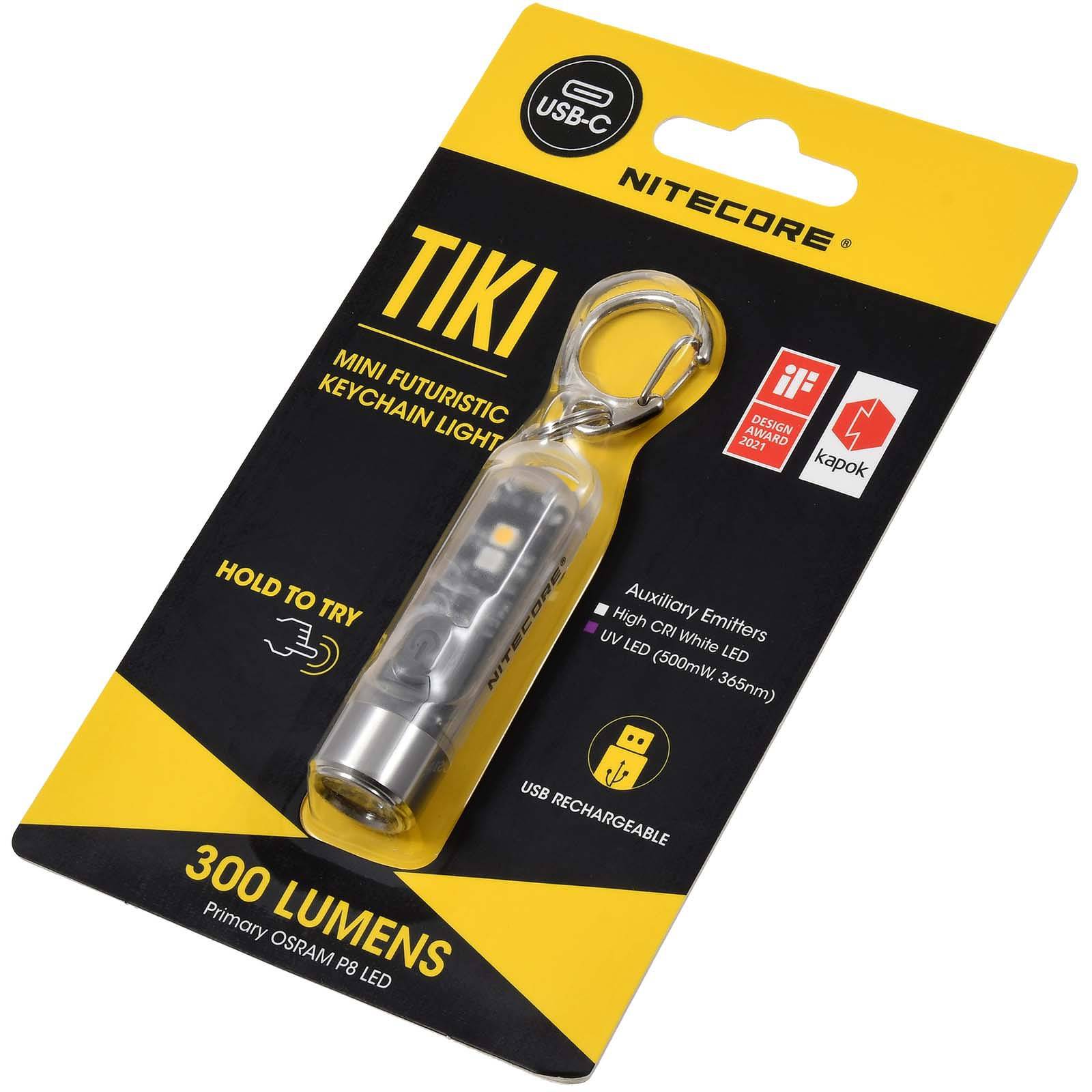Schlüsselanhänger-Taschenlampe Nitecore TIKI - 300 Lumen mit USB-C, Li-Ion-0