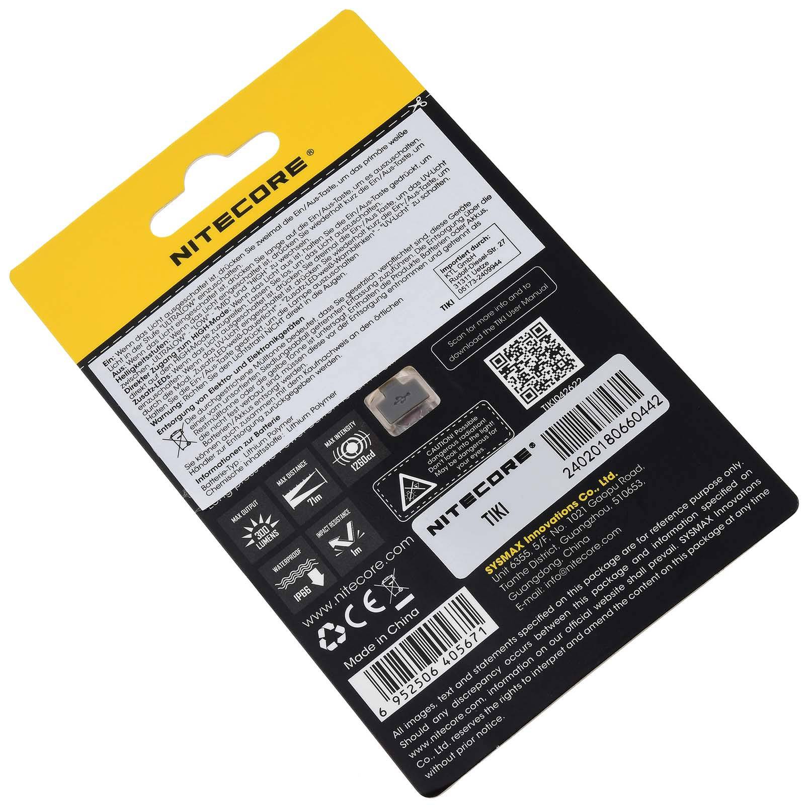 Schlüsselanhänger-Taschenlampe Nitecore TIKI - 300 Lumen mit USB-C, Li-Ion-1