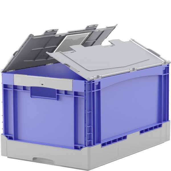 Klappbox EQD64281R blau Durchfassgriff Deckel Rippenboden-0
