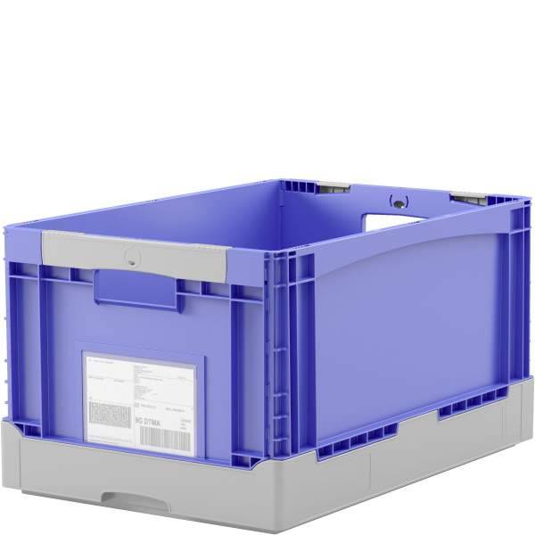 Klappbox EQ 64281R blau Durchfassgriff Rippenboden-0