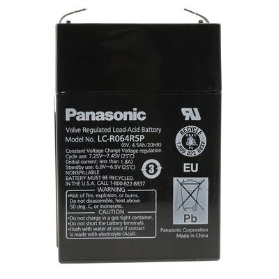 Panasonic Bleiakku, 6V / 4.5Ah, Faston F1-Anschluss, 102 x 48 x 70mm