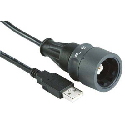 USB-Kabel beidseitig verriegelbar  PXP6040/B/2M00 Typ B (Verriegelung) auf Typ A PXP6040/B/2M00 Bulgin Inhalt: 1 St.