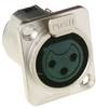XLR-Steckverbinder Female Gerade 3-polig Tafelmontage Zinn