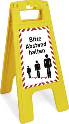 Warnaufsteller FIX, Aufdruck "Bitte Abstand halten", Kunststoff, 280x580 mm-0