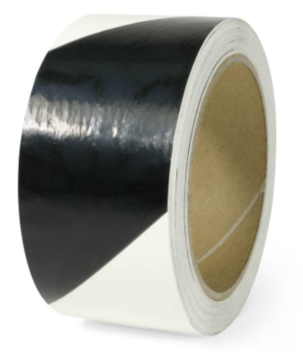 Warnmarkierungsband linksweisend, Folie, langnachleucht./schwarz, 160-mcd, 50mmx16m