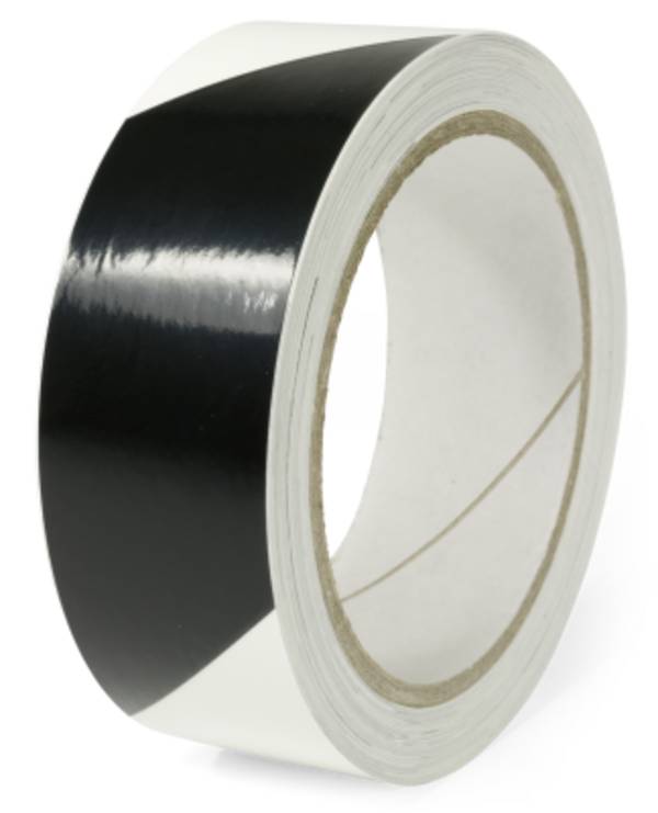 Warnmarkierungsband linksweisend, Folie, langnachleucht./schwarz, 160-mcd, 30mmx16m