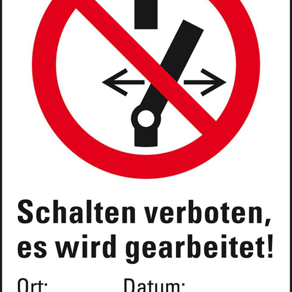 Verbots-Kombischild Schalten verboten, Kunststoff, 150x200mm, ASR A1.3, DIN EN ISO 7010 P031-0