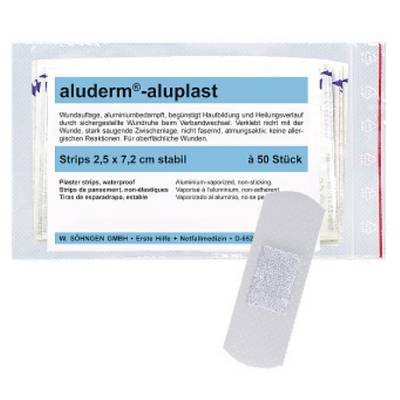 aluderm®-aluplast Pflaster-Strips, weiß, Polyestervlies, 2,5x7,2cm, 50/VE
