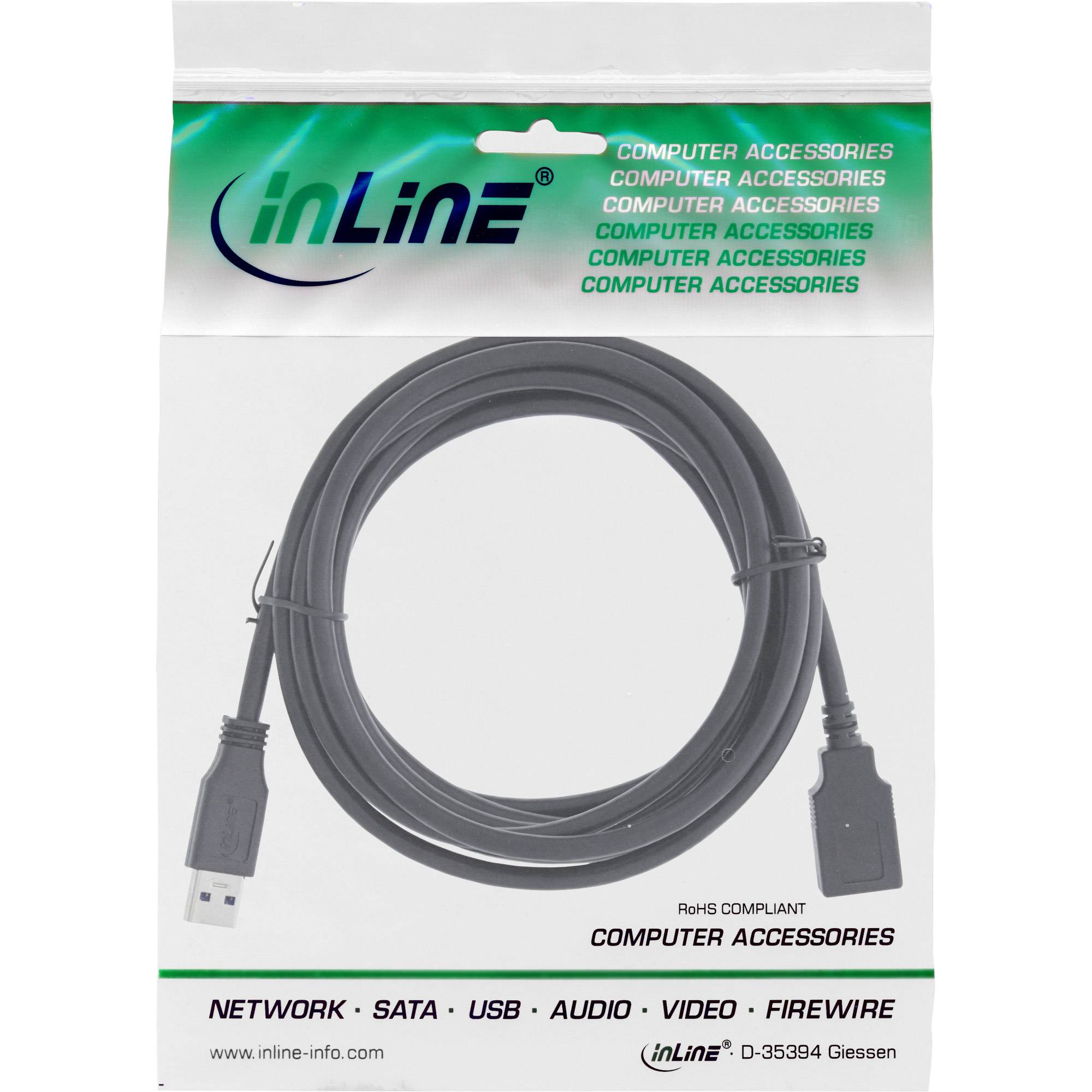 InLine® USB 3.2 Gen.1 Kabel, A Stecker / Buchse, 2m-1