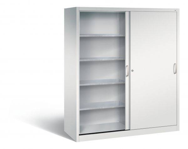 Schiebetürenschrank, Serie Acurado-2000, Korpus: RAL 7035 Lichtgrau, Front: RAL 7035 Lichtgrau-0