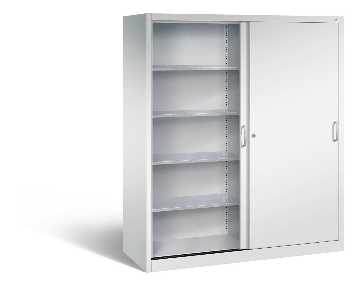 Schiebetürenschrank, Serie Acurado-2000, Korpus: RAL 7035 Lichtgrau, Front: RAL 7035 Lichtgrau-1