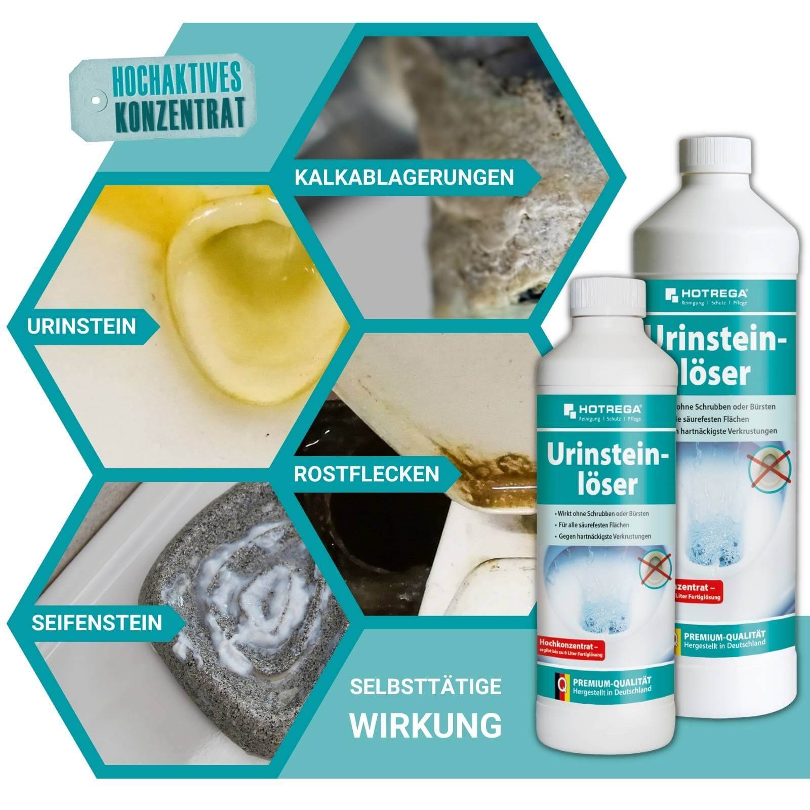 HOTREGA Urinsteinlöser Konzentrat 1 L, Messbecher 1 L SET-4