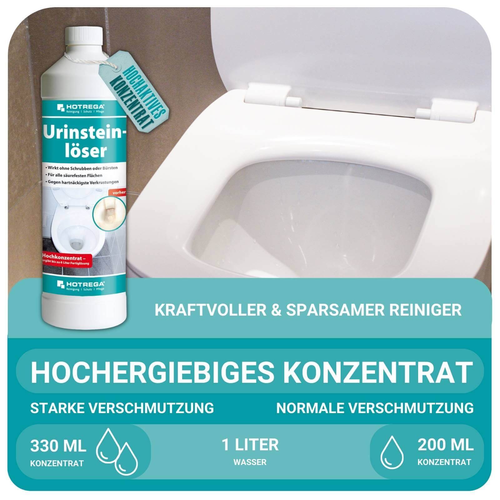 HOTREGA Urinsteinlöser Konzentrat 1 L, Messbecher 1 L SET-6