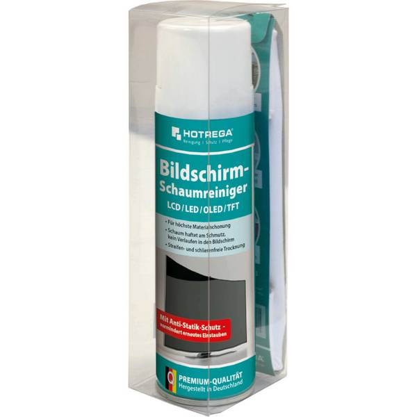 HOTREGA Bildschirm Schaumreiniger LCD LED OLED TFT 300 ml inkl. Mikrofasertuch