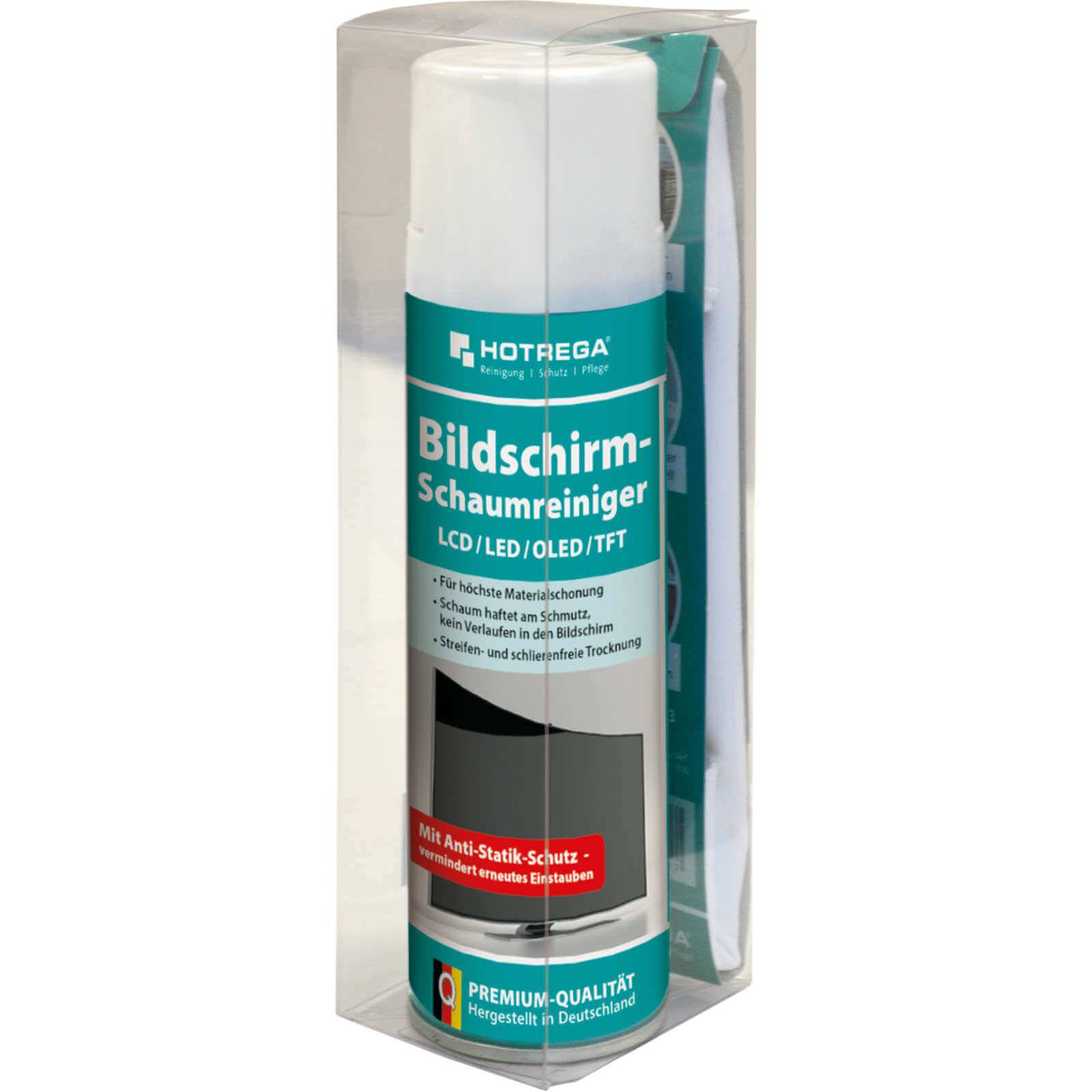 HOTREGA Bildschirm Schaumreiniger LCD LED OLED TFT 300 ml inkl. Mikrofasertuch-0
