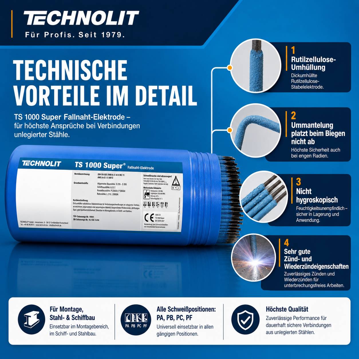 TECHNOLIT TS 1000 Super Fallnaht-Universal-Elektrode - Größe:2.0 x 300 mm-3