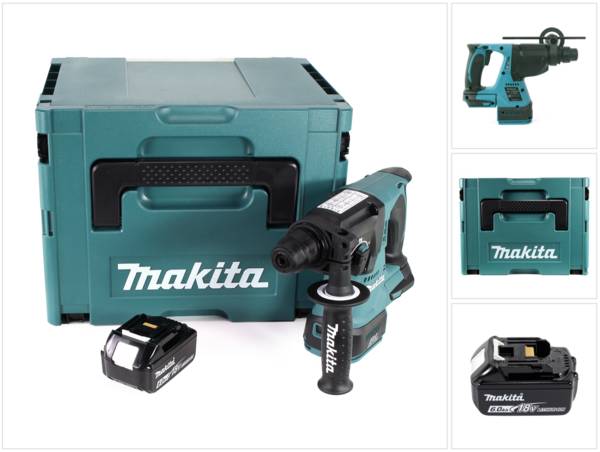 Makita DHR 242 G1J Akku Bohrhammer 18V 2,0J SDS-plus Brushless + 1x Akku 6,0Ah + Makpac - ohne Ladegerätv